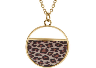 COLLIER LEOPARD ACIER